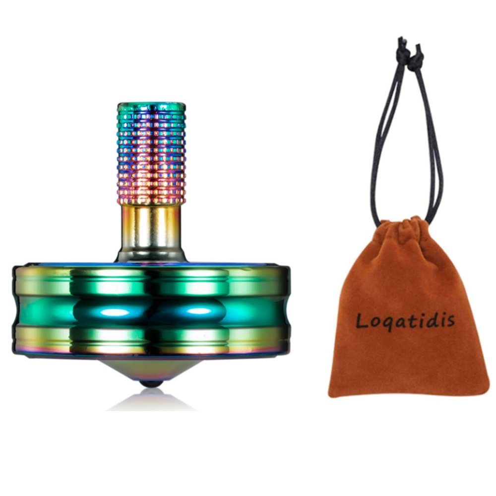 Premium Stainless Steel Spinning Top, Great CNC Machined Made, Perfectly Balanced, Spin Long Time, Easy to Twirl, Time Killer, Kinetic Desktop EDC Fidget Toys (M, Colorful)