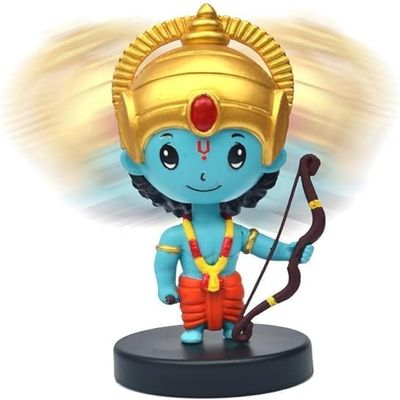 Agroha Little Ram Ji Bobblehead Car Dashboard Figurine, Hindu God Idol for Home & Office Dcor, Spiritual Gift