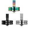 Premium Stainless Steel Spinning Top, Great CNC Machined Made, Perfectly Balanced, Spin Long Time, Easy to Twirl, Time Killer, Kinetic Desktop EDC Fidget Toys (3PCS S, Black+Silver+Colorful) view 1