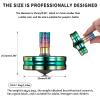 Premium Stainless Steel Spinning Top, Great CNC Machined Made, Perfectly Balanced, Spin Long Time, Easy to Twirl, Time Killer, Kinetic Desktop EDC Fidget Toys (3PCS S, Black+Silver+Colorful) view 2