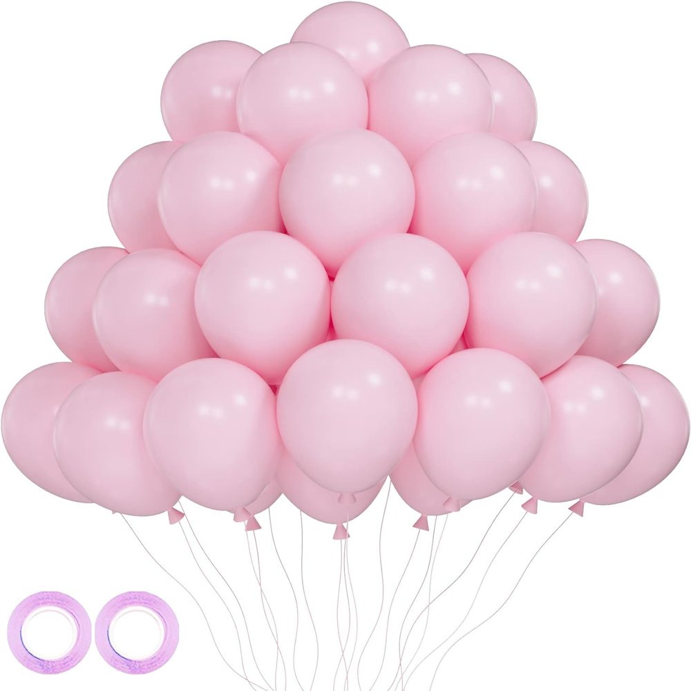 105 Pcs 12" Light Pink Latex Balloons for Party Boys and Girls Birthday Party Supplies