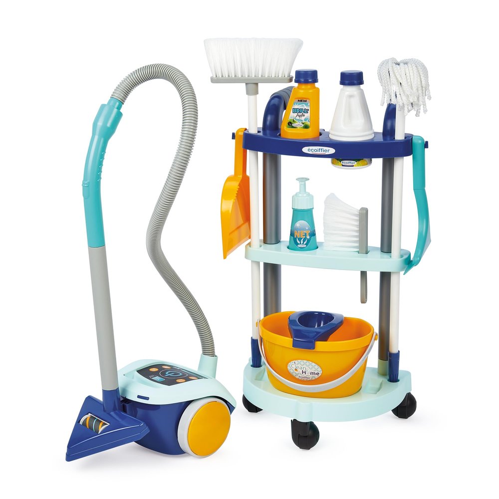 Jouets Ecoiffier - 2774 - Household Trolley + Vacuum Cleaner - Imitation Games for Children - from 18 Months - Made in France