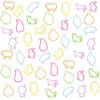48pc Shaped Gummie Bracelets - Bulk Pack Colorful Pastel Glitter Rubberband Bracelets, Kids Party Favors & Bracelet Kit view 1