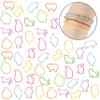 48pc Shaped Gummie Bracelets - Bulk Pack Colorful Pastel Glitter Rubberband Bracelets, Kids Party Favors & Bracelet Kit view 2