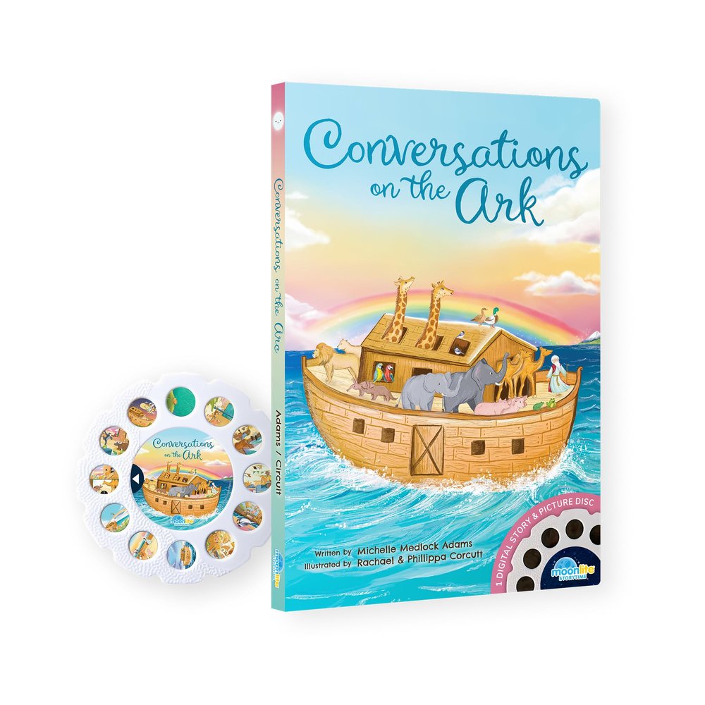 Moonlite Storytime - Conversations on The Ark - A Magical Read - Projector Sold Separately - Digital Bible Stories for Kids with Fun Sound FX - Learning Gifts for Kids Ages 12 Months & Up
