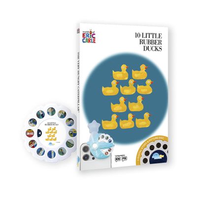 Moonlite Storytime - Eric Carle 10 Little Rubber Ducks Bedtime Story - A Magical Read Together - Projector Sold Separately - Digital Story w/ Sound FX - Learning Gifts for Kids Ages 1 Year & Up