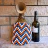 Both Shekere and Drum, Blue Orange and white beaded Instrument, Rhythm Instrument, Percussion Instruments, Unique Drums, Christmas gifts view 3