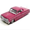 1964 Chevy Impala SS Lowrider Pink with Graphics and White Interior Lowriders Design Series 1/26 Diecast Model Car 32547PK view 1