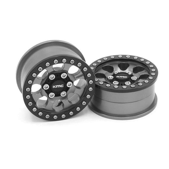 Vanquish Products 1.9 Aluminum KM237 Riot Beadlock Wheels Grey Anodized (2)
