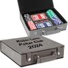OEZZO Personalized Leatherette Poker Gift Set with Cards, Dice and Chips for Poker Fanatics, Customized Gift Set for Poker Nights, Unique Gifts for Groomsmen, Holidays or Special Events (Gray/Black) view 1