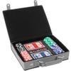 OEZZO Personalized Leatherette Poker Gift Set with Cards, Dice and Chips for Poker Fanatics, Customized Gift Set for Poker Nights, Unique Gifts for Groomsmen, Holidays or Special Events (Gray/Black) view 4