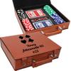 Personalized Poker Gift Set with Cards, Dice and Chips, Customized Basketball Leatherette Case, Poker Player Gifts, Groomsmen, Custom Gift for Husband, Corporate Award, Hoop Star (Basketball/Black) view 1