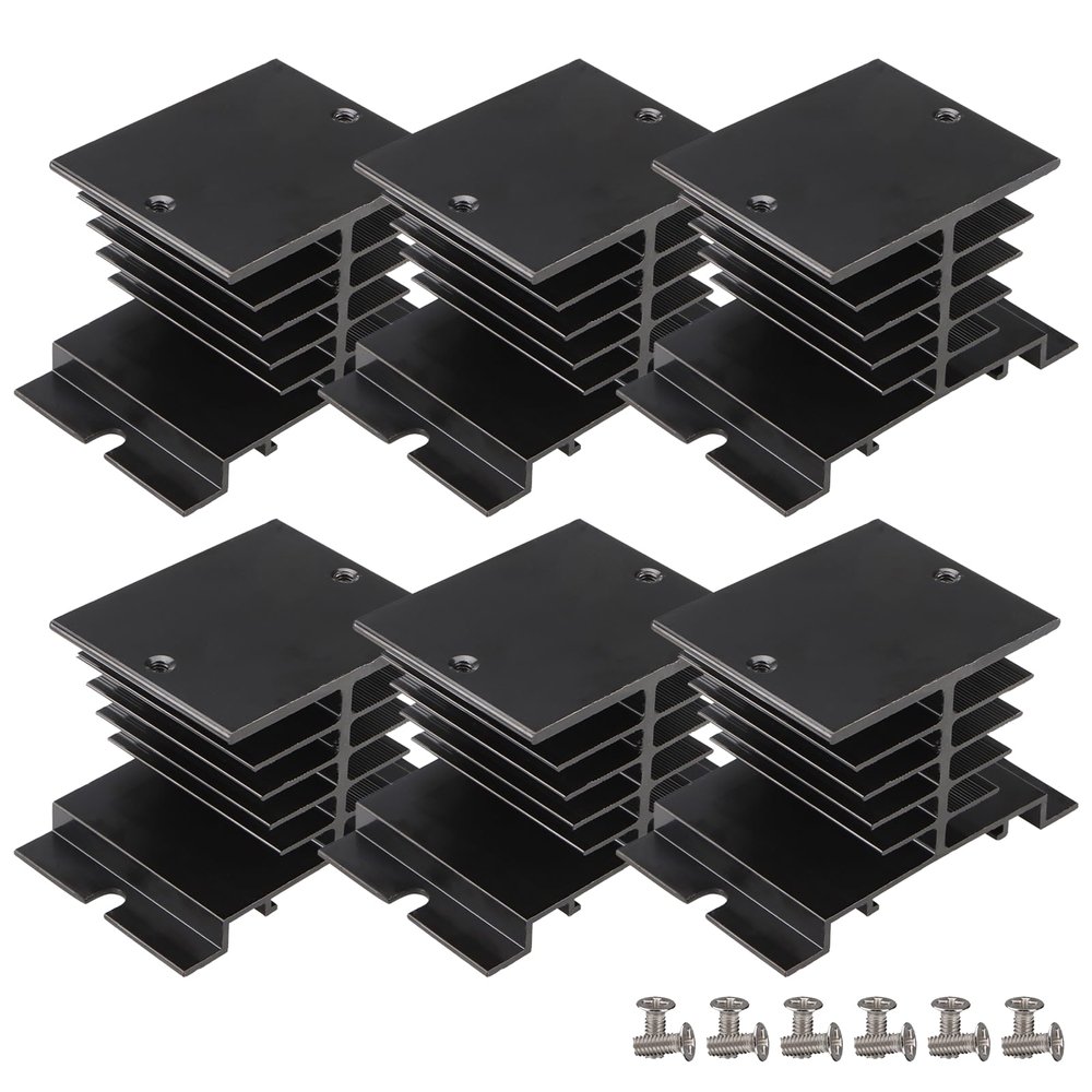 Weasch 6Pcs Aluminum Heat Sink Dissipation Radiator Heatsinks Suitable for Single Phase Solid State Relay SSR 10A-40A (6)