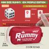 Smilejoy Mini Rummy Cube Six Player Edition, Travel Rummy Game Set with Portable Canvas Bag,Classic Board Game for Adults and Kids |160 Tiles|6 Playing Racks|1 Dice (2-6 Player) view 2