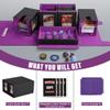 Kabinka Commander Deck Box for MTG Fits 400+ Double-Sleeved Card Storage, 5 IN 1 Removable Card Case with Dice Tray, Display Window for TCG/PTCG/EDH, 4 Magnetic One Touch Holders (Black Purple) view 2