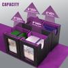 Kabinka Commander Deck Box for MTG Fits 400+ Double-Sleeved Card Storage, 5 IN 1 Removable Card Case with Dice Tray, Display Window for TCG/PTCG/EDH, 4 Magnetic One Touch Holders (Black Purple) view 4