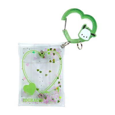 Sanrio 432369 Clear Pouch with Carabiner, Character Grand Prize, 3rd Edition, Colorful Heart Series, Pochacco, Pochacco Character