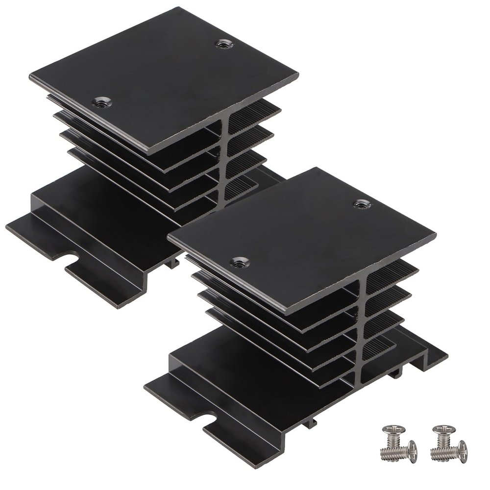Weasch 2Pcs Aluminum Heat Sink Dissipation Radiator Heatsinks Suitable for Single Phase Solid State Relay SSR 10A-40A (2)