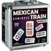 Queensell Mexican Train Dominoes Set with Numbers - Double 18 Dominos Set for Adults and Kids - Mexican Dominoes Train Game Night Games for Adults with Wooden Hub and Aluminum Case view 1
