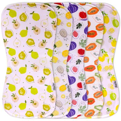KiddyStar 5-Pack Burp Cloths Organic Cotton, Soft, Large & Absorbent 3-Layer Towels for Newborns Essential for Feeding & Spit-Up