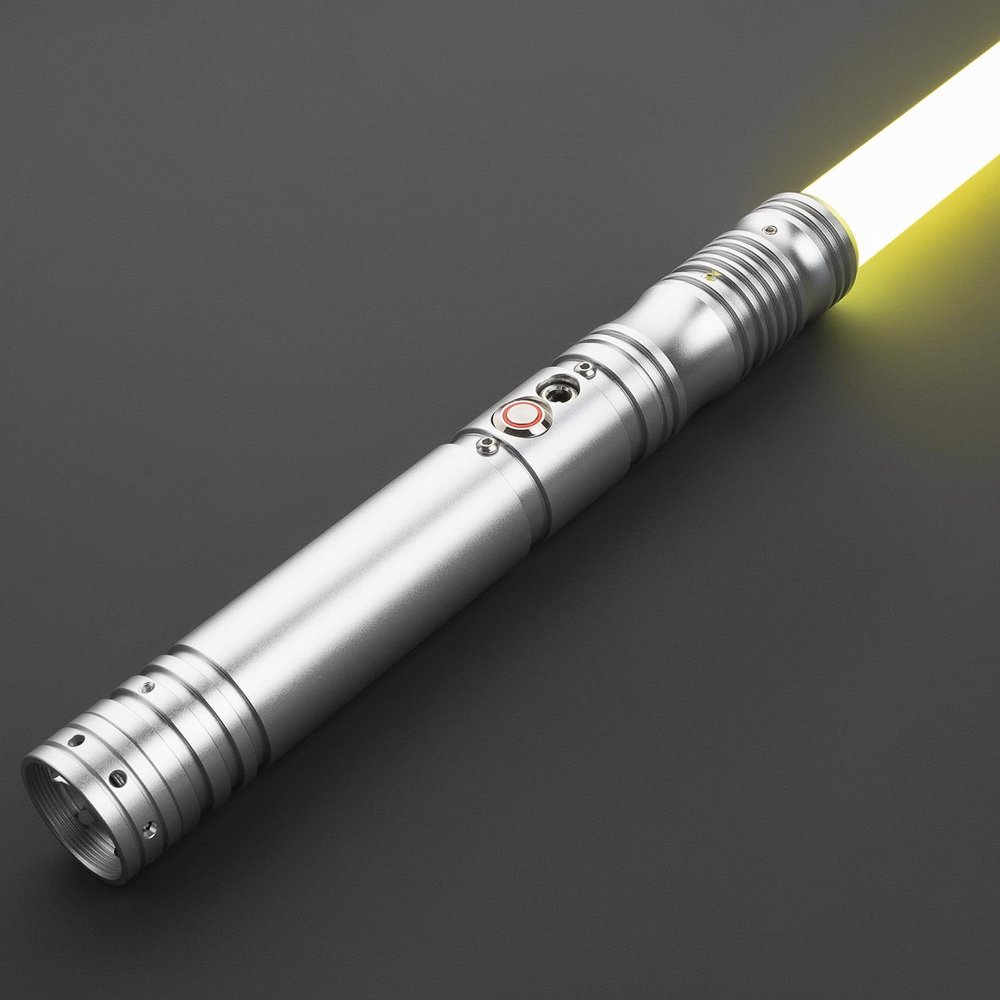 First Steps Lightsaber by SaberX: Duel-Ready, Color-Changing, 50w LED, Sound Effects, Aircraft Aluminum, Polycarbonate Blade, Ergonomic Handle, Ideal for Beginners & Enthusiasts, 92cm Proffie-Silver