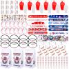 208Pcs Baseball Party Favors with Baseballs Party Bags Whistle Mini Foam Ball Slap Bracelets Keychains Sticker Tattoo for Baseballs Party Goodie Bag Fillers view 1