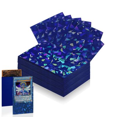 100 Count Blue Card Sleeves for Trading Cards, Perfect Fit Shiny MTG Card Sleeves, Holographic Card Sleeve Fit for Magic, Photocard, TCG, Baseball/Sports Cards, Yugioh Card, Game Card 66 * 91 mm