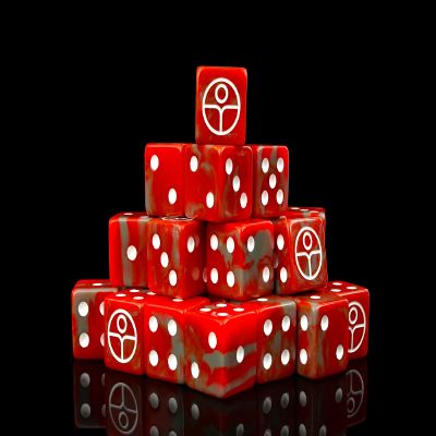 Baron of Dice Universal Peace Resin Dice - Set of 25 (Square, Red)