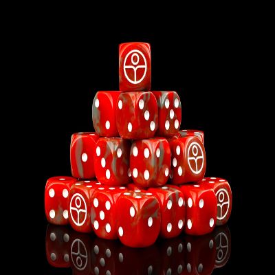 Baron of Dice Universal Peace Resin Dice - Set of 25 (Round, Red)