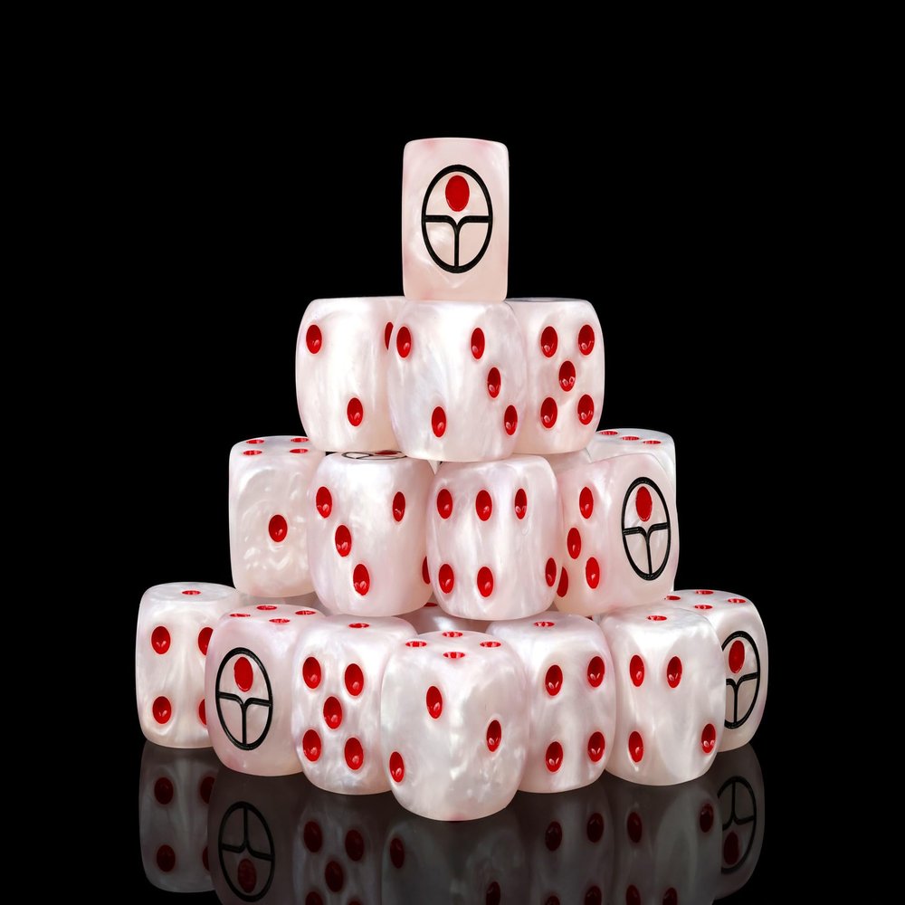 Baron of Dice Universal Peace Resin Dice - Set of 25 (Round, White)