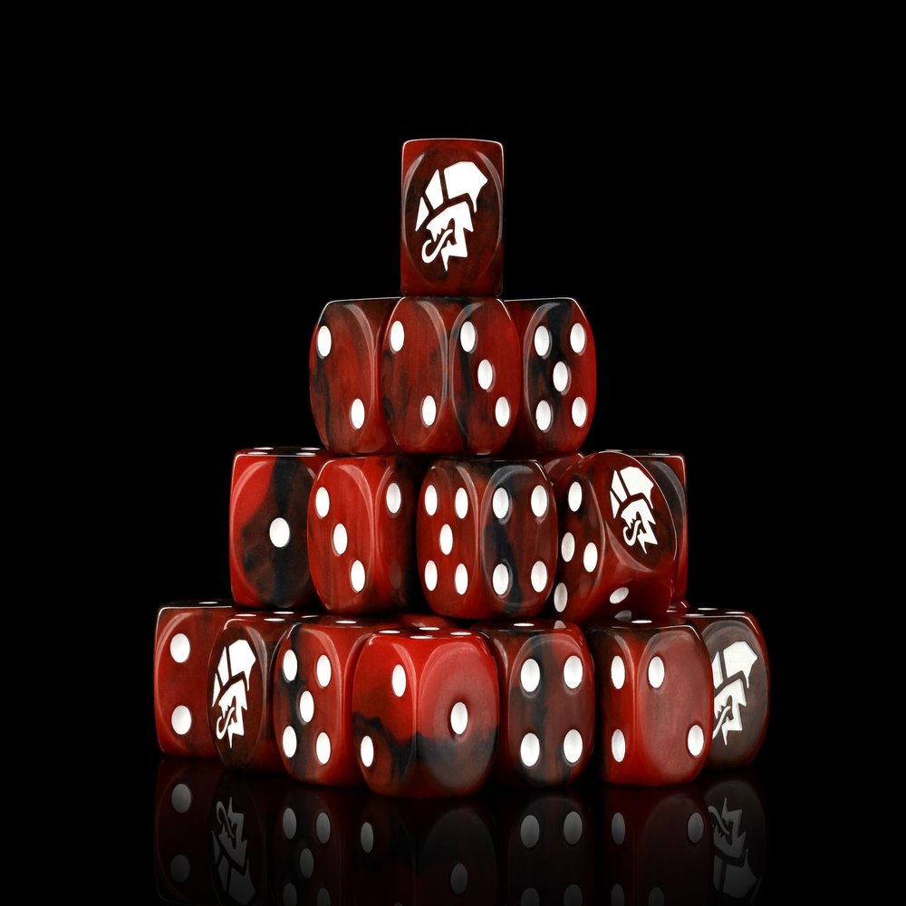 Baron of Dice Alien Resin Dice - Set of 25 (Round, Red)