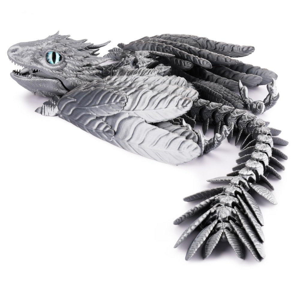 Guwewu Feathered Wyvern, 3D Printed Articulated Fidget Dragon - Desktop Pet (Thunderclaw)