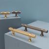 OQATNXUR Brass Gold Furniture Handles Modern Copper Black with Plate Cupboard Wardrobe Dresser Shoe Box Drawer Cabinet Pulls 1Pcs (Color : F8) view 3