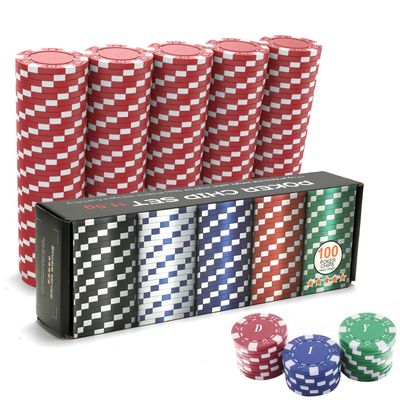 CUNHUY 100PCS Red Poker Chips, Casino Poker Chips Set, 11.5 Gram Plastic Poker Chips Clay Blank Game Chips for Poker Card Games Texas Holdem Blackjack Gambling (Red)