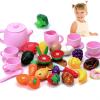 Kizadee Silicone Kids Tea Set, Pretend Play Tea Party Set for Girls, Food Grade Kids Kitchen Tea Set Accessories for Party (Pink), Ki-ch-001 view 1