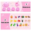 Kizadee Silicone Kids Tea Set, Pretend Play Tea Party Set for Girls, Food Grade Kids Kitchen Tea Set Accessories for Party (Pink), Ki-ch-001 view 2