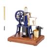 YILQ Retrol Hot Air Stirling Engine Model, R01 1/12 Scale Pumping Engine Model Water-Cooled Stirling External Combustion Engine Mechanical Set, Desktop Educational Toy Gift for Adults (Blue Version) view 1