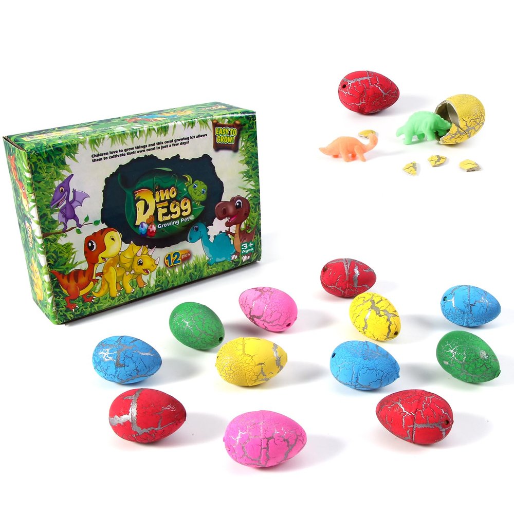 12PCS Small mini Hatching Dinosaur Eggs for Kids Dinosaur Party Favors Kids Birthday Goodie Bag Stuffers Grows 600% - Dino Egg Toys for Boys & Girls Age 3-8 - Gift Stocking Stuffers Creative Toy.