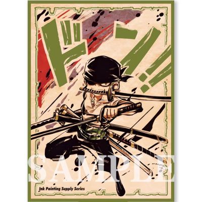 60ct 67x92mm Ink Holographic Flashing Top Loading Trading Card Sleeves Deck Protector for MTG/TCG/PTCG Art Anime Printing Card Sleeves Protectors (Roronoa Zoro)