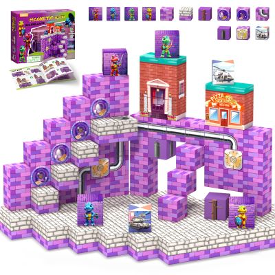 48PCS Magnetic Blocks, Valentines Day Gifts for Kids,Easter Basket Stuffers,Ideal Gifts for Kids Ages 3 4 5 6 Year Old, Magnetic Cubes Sensory Montessori Toys for Boys & Girls