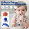 Evoceler Baby Toys, 2 Pac Bear Rattles & Shaker Toys with Teether, Sensory Toys for 0+M Babies, Soft Silicone BPA Free, Perfect Size for Grasp and Shake, Ideal Baby Boy Girl Toy Gift view 2
