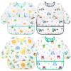 Accmor 4 Pack Long Sleeve Bibs, Baby Smock Waterproof Sleeved Bib Smock for Baby Toddler 24-36 Months view 1