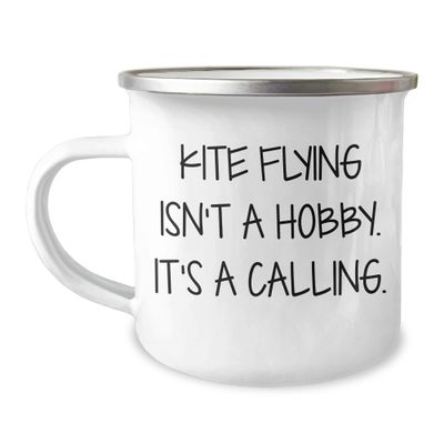 Yume Lumi Kite Flying Is My Calling Camping Mug | Inspirational Kite Flying Gifts for Father's Day | Gifts from Children to Dad