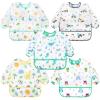 Accmor 5 Pack Long Sleeve Bibs, Baby Smock Waterproof Sleeved Bib Smock for Baby Toddler 6-24 Months view 1