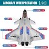 Amersis Remote Control Plane RTF J-20 Fire Fang 2.4Ghz 6-axis Gyro RC Airplane with Light Strip, Jet Fighter Toy Gift for Kids Beginner (Stealth White) view 3