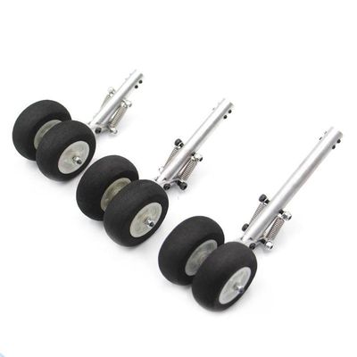 SPARKHOBBY 1PC 100 120 140mm Aluminum Alloy Telescopic Double Spring Two-Wheel Kneeling Landing Gear for RC Fixed Wing Airplane Quadcopter (1PC 120mm)