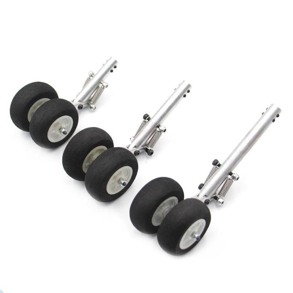 SPARKHOBBY 1PC 100 120 140mm Aluminum Alloy Telescopic Double Spring Two-Wheel Kneeling Landing Gear for RC Fixed Wing Airplane Quadcopter (1PC 120mm)