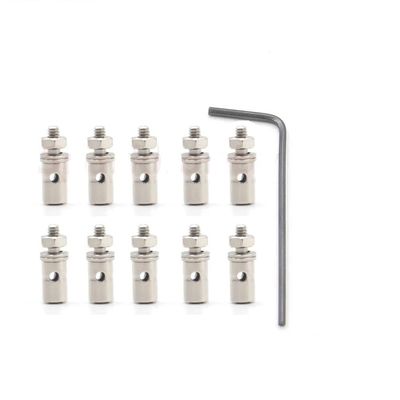 10/20/30/40PCS 1.3mm 1.8mm 2.1mm Push Rod Connector Stopper Metal Quick Adjuster and L-Shaped Hexagon Wrench for Airplane Part DIY RC (10PCS 2.1mm)