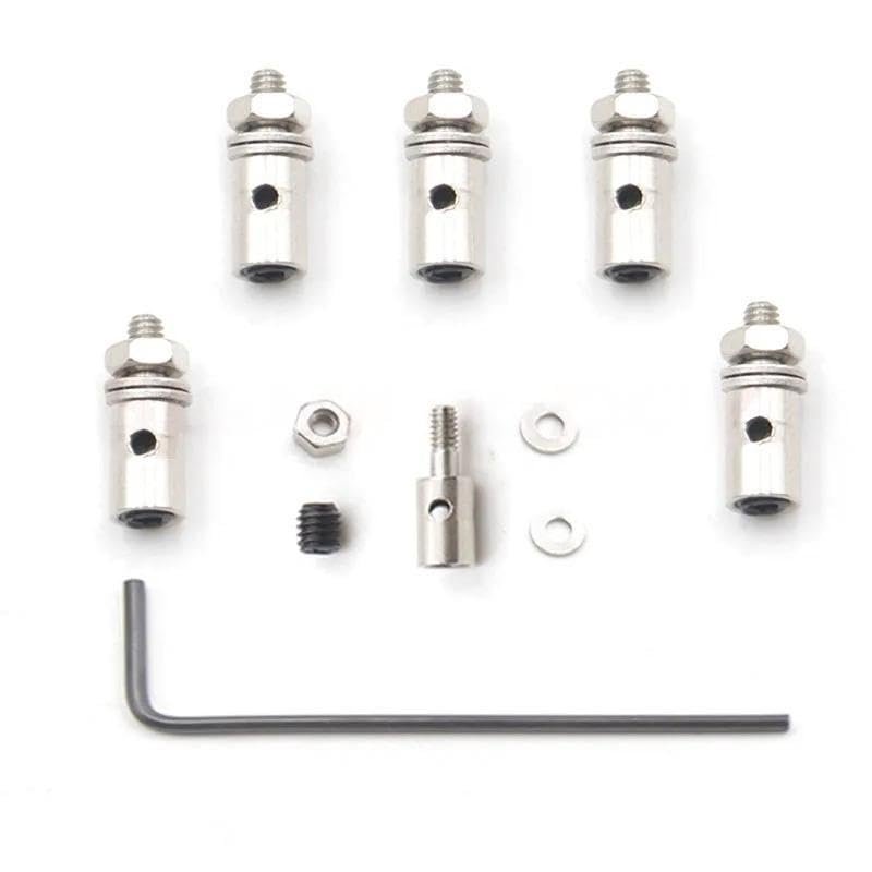 10/20/30/40PCS 1.3mm 1.8mm 2.1mm Push Rod Connector Stopper Metal Quick Adjuster and L-Shaped Hexagon Wrench for Airplane Part DIY RC (40PCS 1.8mm)