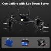 INJORA +5mm Diamond Portal Axles with Lay Down Servo Mount & Links for 1/18 RC Crawler TRX4M Upgrade(Black) view 4